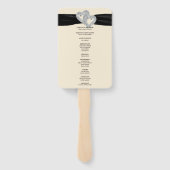 Black Ribbon Diamond Hearts Wedding Program Fans Fächer (Rückseite)