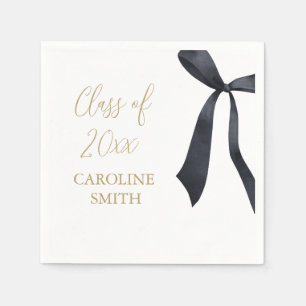 Black Ribbon Graduation Party Serviette