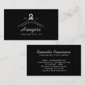 Black Ribbon Hanger Fashion Stylist Visitenkarte (Vorne/Hinten)