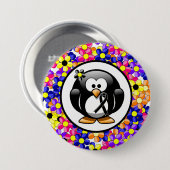 Black Ribbon Penguin Button (Vorne & Hinten)