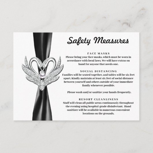 Black Ribbon Silver Swans Sicherheitsmaßnahmen Begleitkarte (Vorderseite)