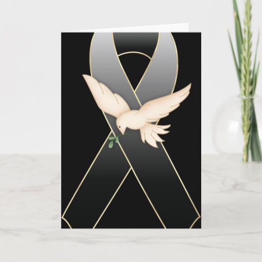 Black Ribbon w Taube Awareness Blank Greeting Card Karte (Vorderseite)