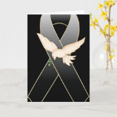 Black Ribbon w Taube Awareness Blank Greeting Card Karte (Gelbe Blume)