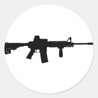 Black Rifle AR-15 von Phils Art Online Runder Aufkleber