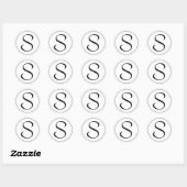 Black Ring Bernhard Tango Monogram Runder Aufkleber (Blatt)