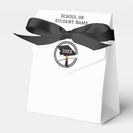 Black Ring on Grad Cap Abschluss Geschenkschachtel (Vorderseite)
