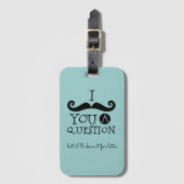 Black Robin Egg Blue Mustache Humor Gepäckanhänger (Vorderseite Vertikal)