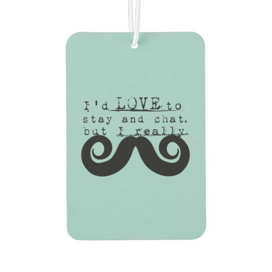 Black Robin Egg Blue Mustache Spaß Autolufterfrischer (Rückseite)