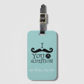 Black Robin Egg Blue Mustache Spaß Gepäckanhänger (Vorderseite Vertikal)