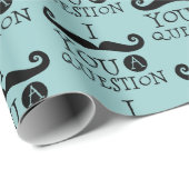 Black Robin Egg Blue Mustache Spaß Geschenkpapier (Rolleneckpunkt)