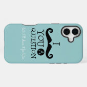 Black Robin Egg Blue Mustache Spaß iPhone Hülle (Rückseite (Horizontal))