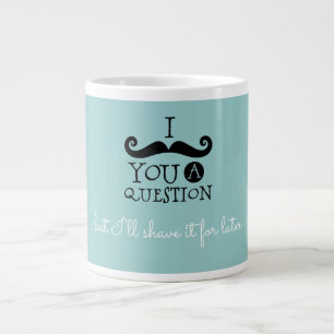 Black Robin Egg Blue Mustache Spaß Jumbo-Tasse