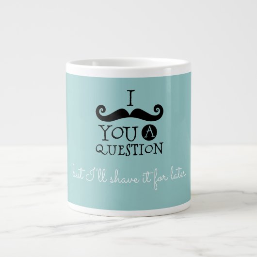 Black Robin Egg Blue Mustache Spaß Jumbo-Tasse (Vorderseite)