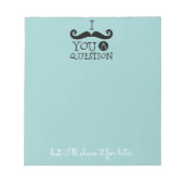 Black Robin Egg Blue Mustache Spaß Notizblock (Vorderseite)