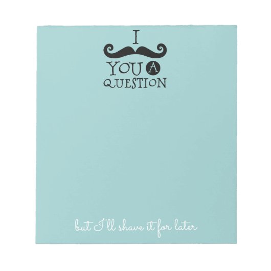 Black Robin Egg Blue Mustache Spaß Notizblock (Vorderseite)