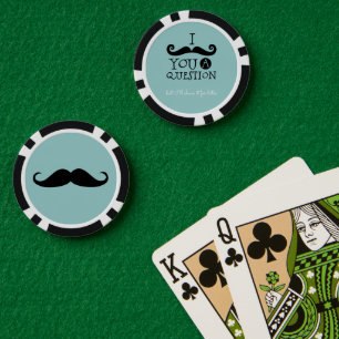 Black Robin Egg Blue Mustache Spaß Pokerchips