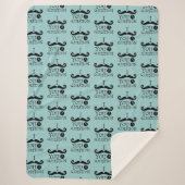 Black Robin Egg Blue Mustache Spaß Sherpadecke (Vorderseite)