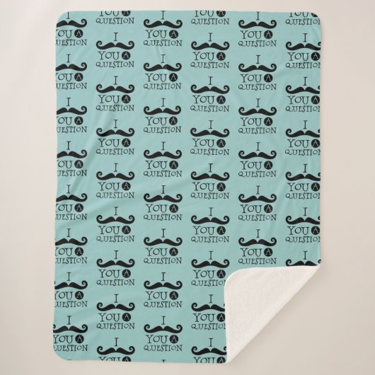 Black Robin Egg Blue Mustache Spaß Sherpadecke (Vorderseite)