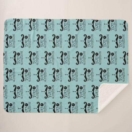 Black Robin Egg Blue Mustache Spaß Sherpadecke (Vorderseite (Horizontal))