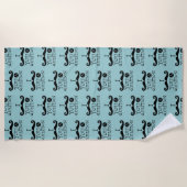 Black Robin Egg Blue Mustache Spaß Strandtuch (Vorderseite)