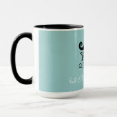 Black Robin Egg Blue Mustache Spaß Tasse (Links)