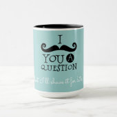 Black Robin Egg Blue Mustache Spaß Tasse (Zentrum)