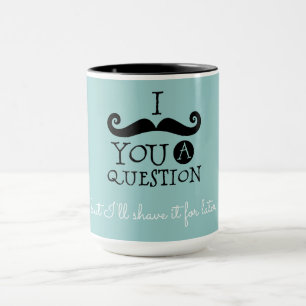 Black Robin Egg Blue Mustache Spaß Tasse