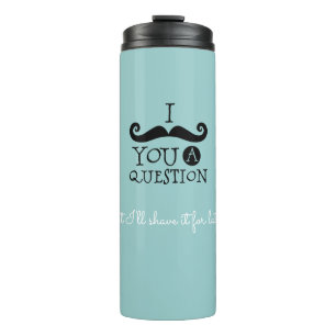 Black Robin Egg Blue Mustache Spaß Thermosbecher