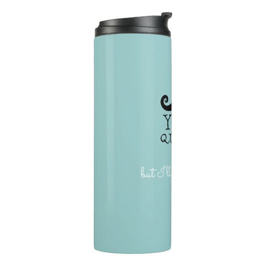 Black Robin Egg Blue Mustache Spaß Thermosbecher (Nach links gedreht)