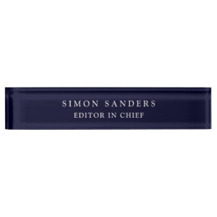 Black Rock Deep Blue Classique Minimalistisch Namensplakette