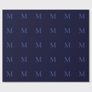 Black Rock Deep Blue Classique Monogram Geschenkpapier