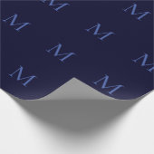 Black Rock Deep Blue Classique Monogram Geschenkpapier (Ecke)