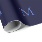 Black Rock Deep Blue Classique Monogram Geschenkpapier (Rolleneckpunkt)