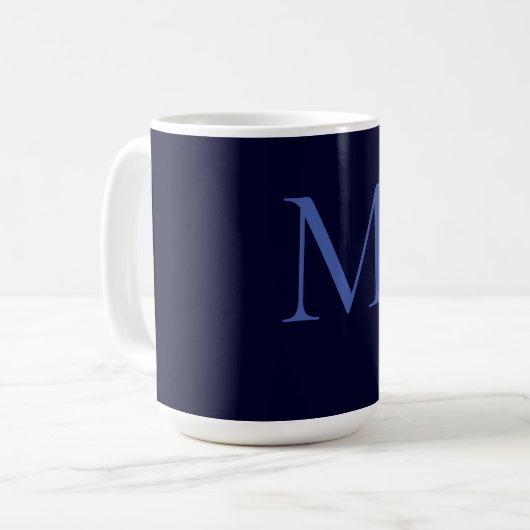Black Rock Deep Blue Classique Monogram Kaffeetasse (Vorderseite Links)