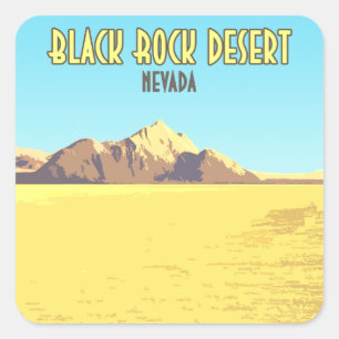 Black Rock Wüste Nevada Vintag Quadratischer Aufkleber