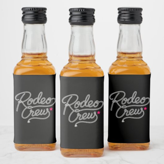 Black Rodeo Crew Western Bachelorette Party Alkoholflaschenetikett (Flaschen)