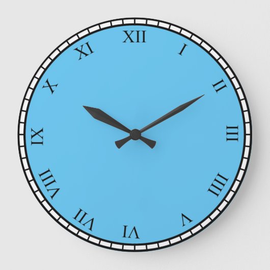 Black Roman Number Face & Trim Clock Face Clock Große Wanduhr (Vorderseite)