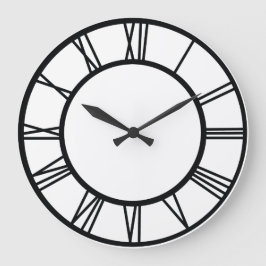Black Roman Numbers in Circle Große Wanduhr