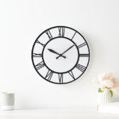 Black Roman Numbers in Circle Große Wanduhr (Zuhause)