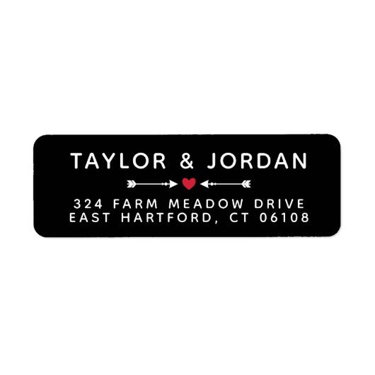 Black Romantic Arrows & Red Heart Wedding (Vorne)