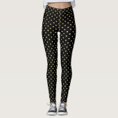 Black Romantic Gold Hearts Muster Leggings (Vorderseite)