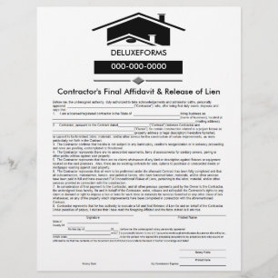 Black Roof Final Affidavit & Release Lien Form
