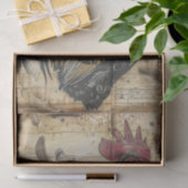 Black Rooster and Chicks Decoupage Seidenpapier (Geschenk)