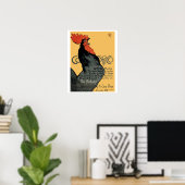 Black Rooster Cocorico Theophile Steinlen Poster (Heimbüro)