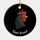 Black Rooster Keramik Ornament (Vorne)