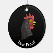 Black Rooster Keramik Ornament (Links)