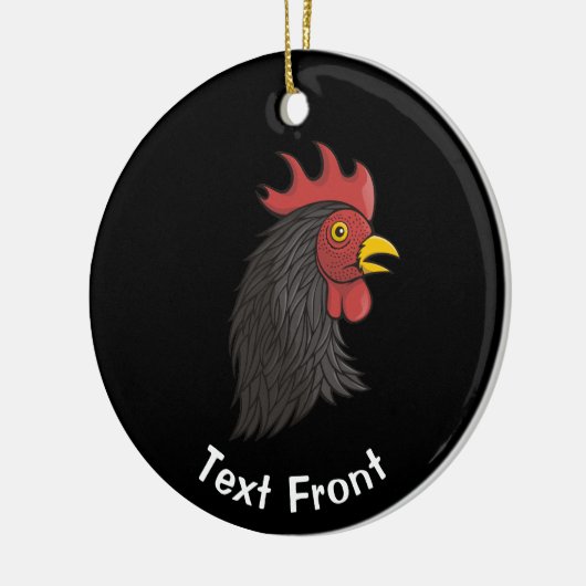 Black Rooster Keramik Ornament (Links)