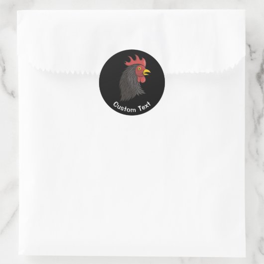 Black Rooster Runder Aufkleber (Tasche)