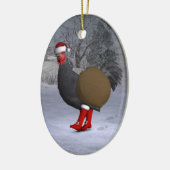 Black Rooster Santa Claus Keramik Ornament (Links)