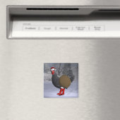 Black Rooster Santa Claus Magnet (In Situ (Geschirrspüler))